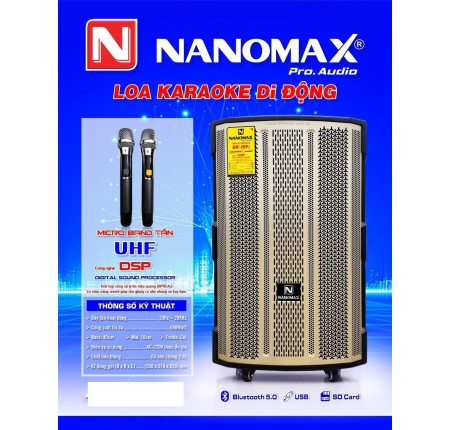 Loa Karaoke Nanomax SK-15D1- công suất 500w, 2 micro