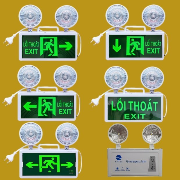 Đèn Thoát Hiểm Exit Rẻ Trái/ Rẻ Phải/ Đi Lên/ Đi Xuống/ Hai Hướng/ Ỏ Giữa