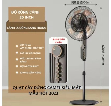 Quạt Đứng Camel FS-45 ( 5 Cánh ) 20inch Nhôm Mạ Đồng