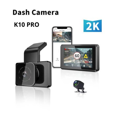 Camera Hành Trình K10 Plus Wifi, GPS 2 Mắt Siêu Nét