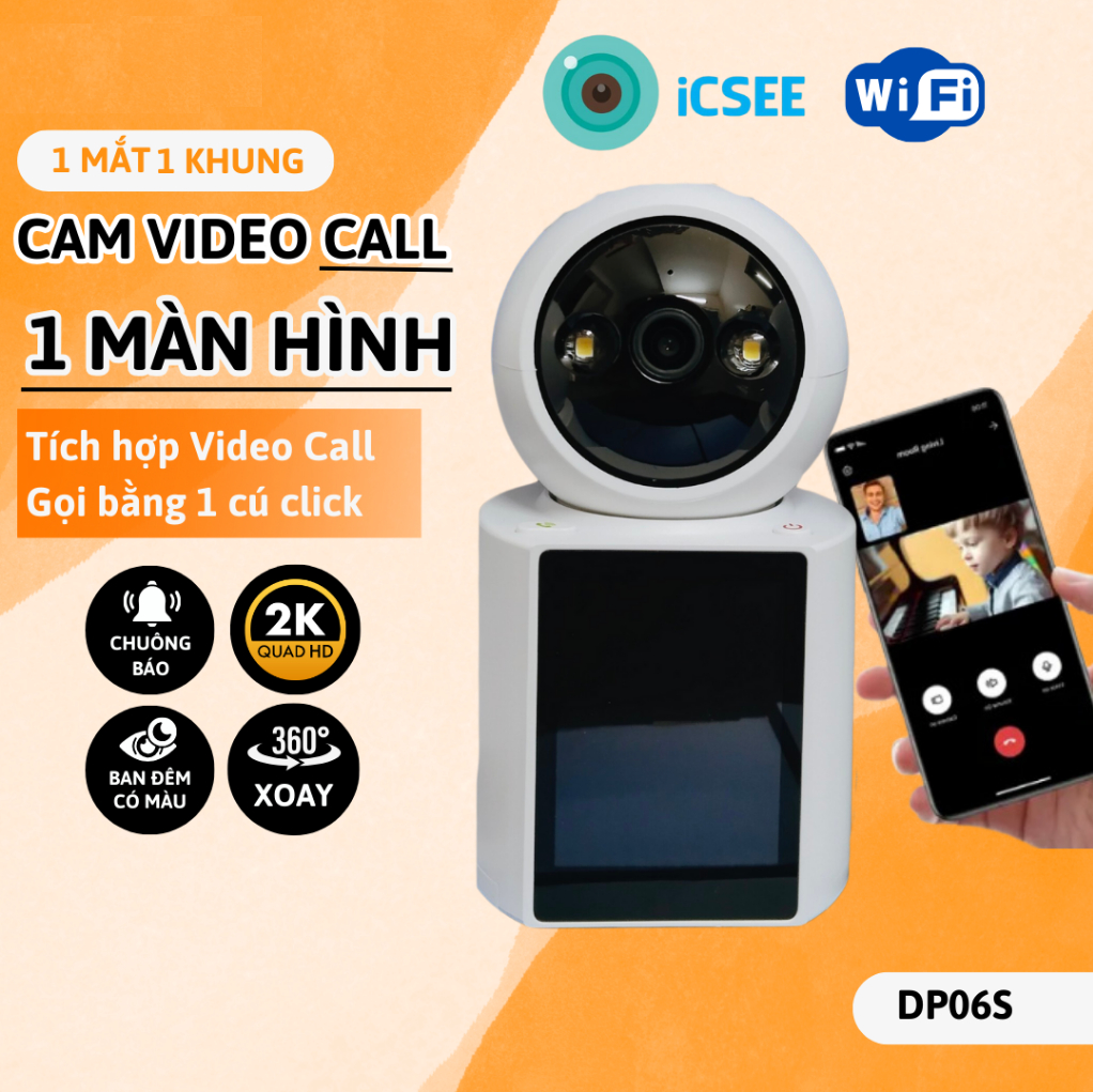 Camera IP Wifi DP06S App ICSEE Video Call, Thiết Kế Nhỏ Gọn