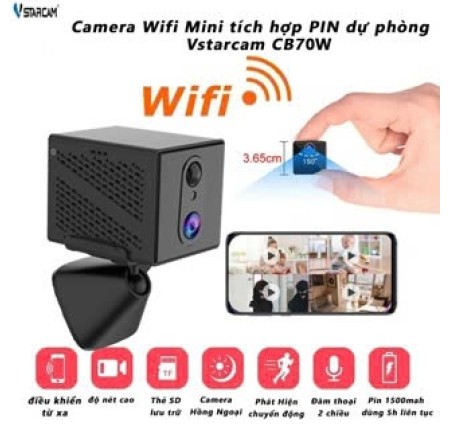 Camera Wifi Vstarcam CB70w Dùng Pin 20000mah