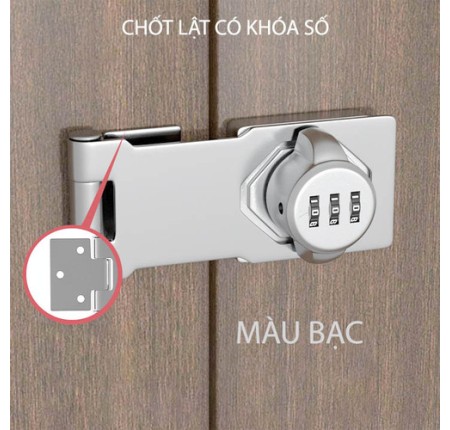 Chốt Cửa Lật Khóa Số Góc 90 Độ