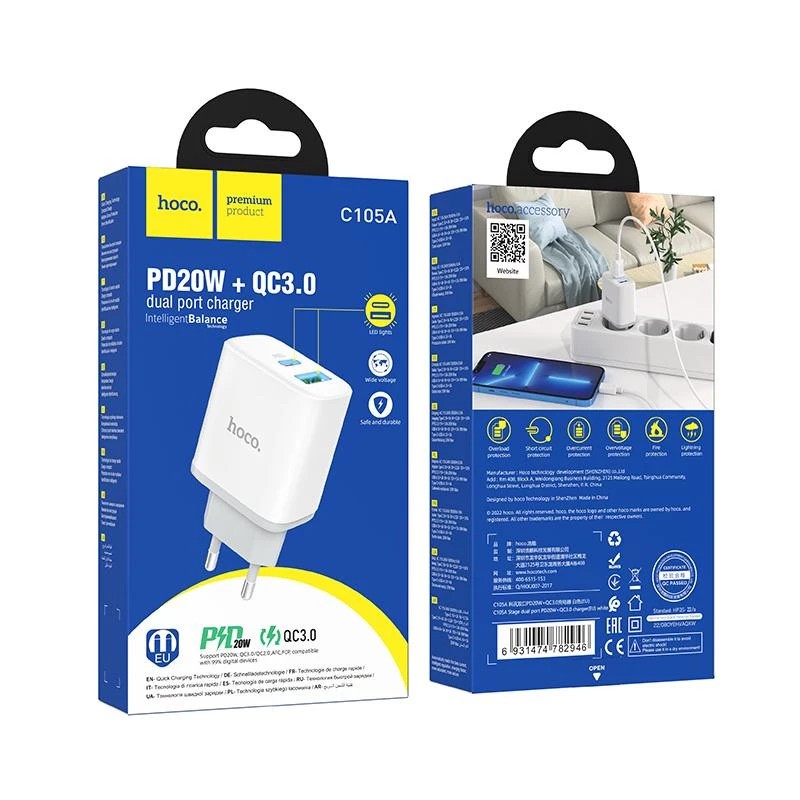 Cóc sạc nhanh 20W Hoco C105