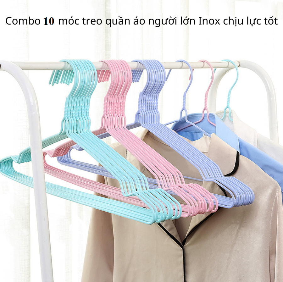 Combo 10 Móc treo quần áo nhiều màu