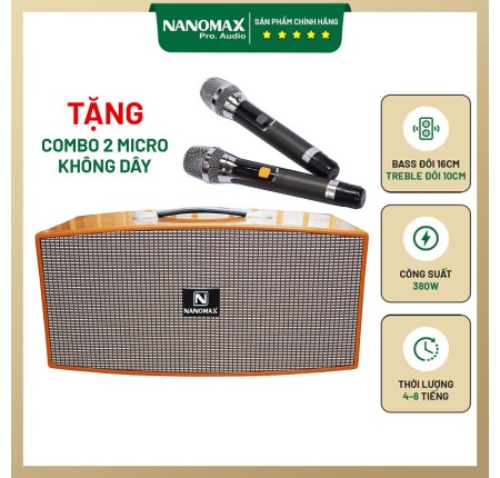 Loa Karaoke Nanomax X-216 Bass Đôi 16cm 380w