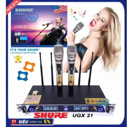 Micro Karaoke Không Dây Shure UGX 21 ( 4 anten )