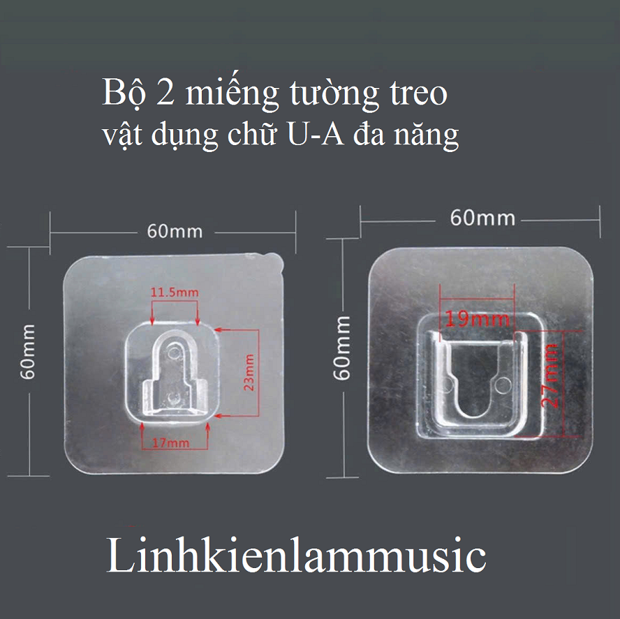 Bộ 2 Miếng Tường Treo Vật Dụng Chữ U-A đa Năng