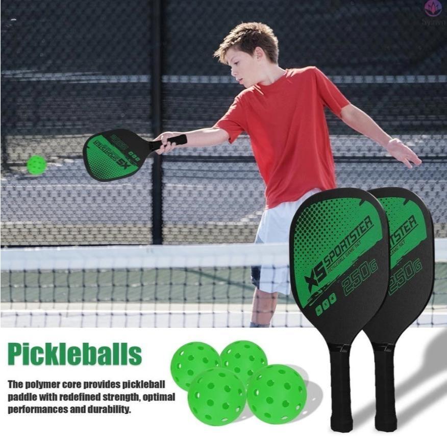 Bộ 2 Vợt Chơi Bóng Pickleball 250G Kèm 4 Quả Bóng