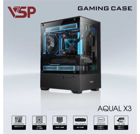 Case VSP Gaming AQUAL X3 ( Đen )