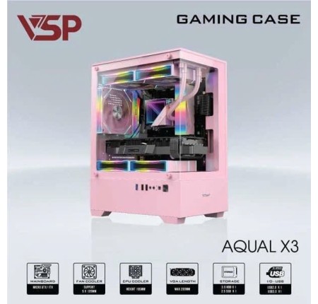 Case VSP Gaming AQUAL X3 ( Hồng )