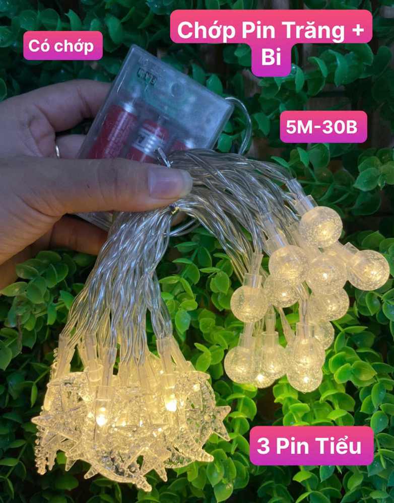 Dây Đèn Led Xài Pin Tiểu Bi Đục 5M Vàng (không Kèm Pin)