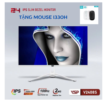 Màn Hình LCD VSP V2408S-100Hz Trắng