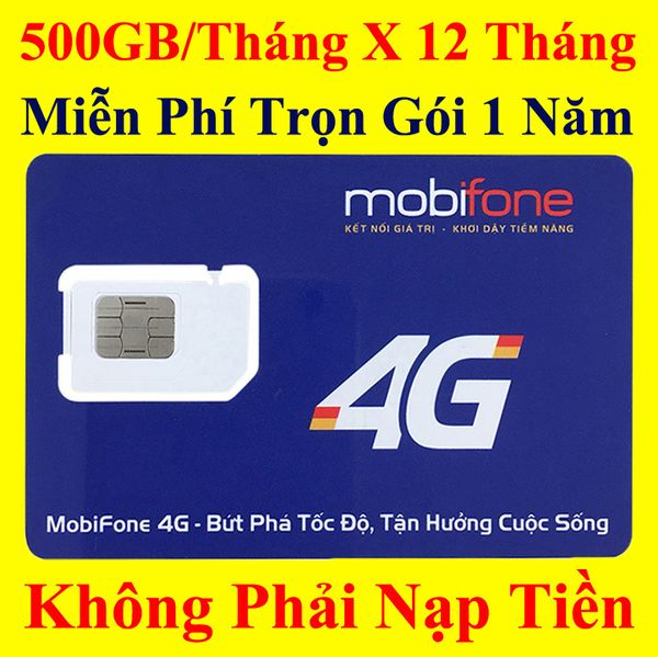 Sim 4G Mobifone 500GB/Tháng X 12 Tháng