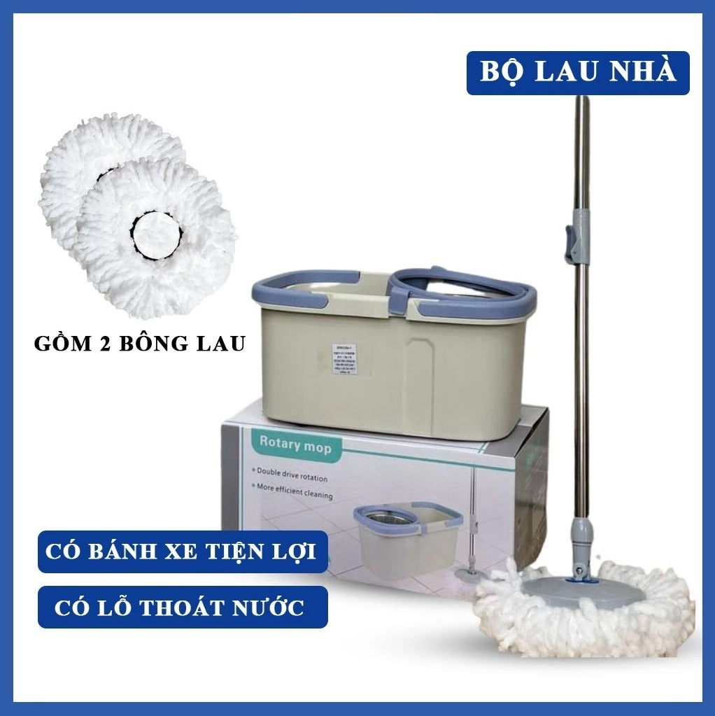 Bộ Lau Nhà Vuông Rotary Mop