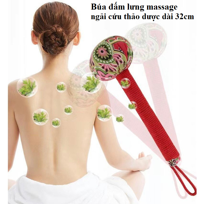 Búa đấm Lưng Massage Ngải Cứu Thảo Dược Dài 26cm