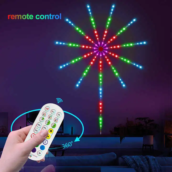 Đèn Led 10 Nhánh 5 Tấc Có Remote Cổng USB Hiệu ứng Nhiều Màu