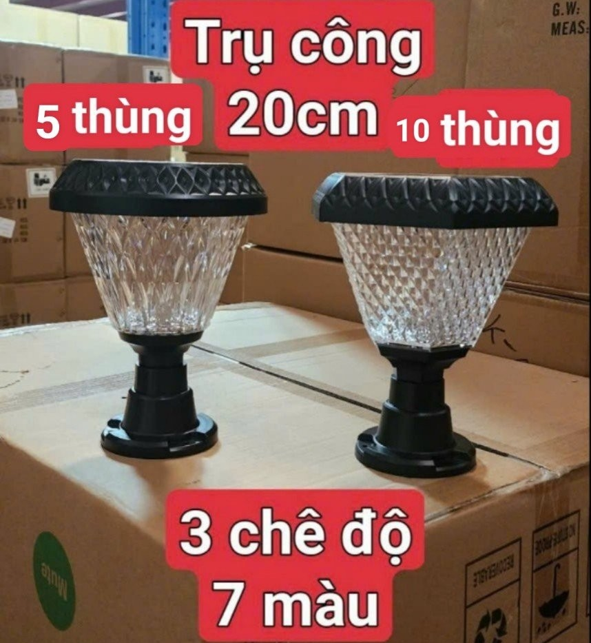 Đèn Led Trụ Sân Vườn JD-11, JD-13, JD-22 Chống Nước 20cm Năng Lượng Mặt Trời