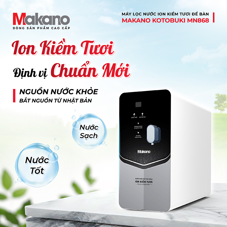 Máy Biến đổi Nước Ro Thành Ion Kiềm Makano MN068