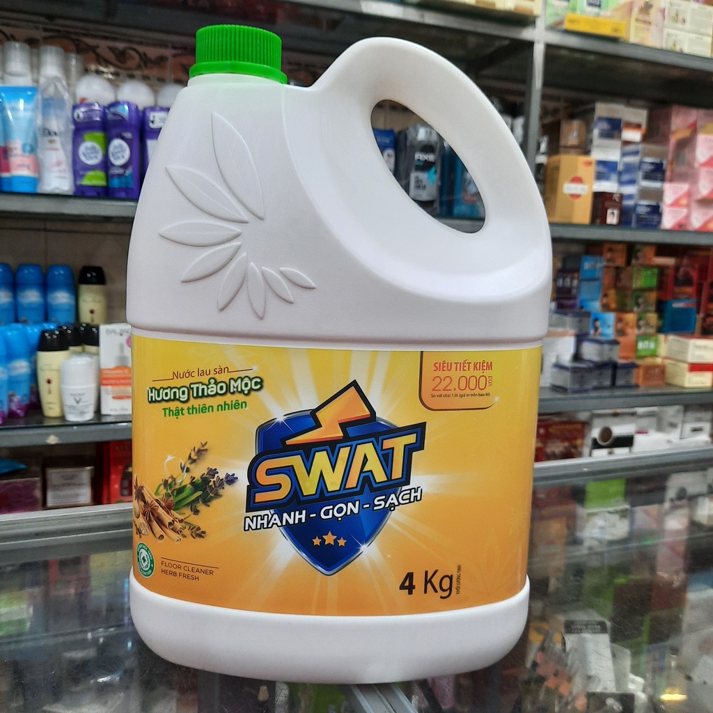 Nước Lau Sàn Swat 4KG (Lily,Thảo Mộc) Hàng Cty