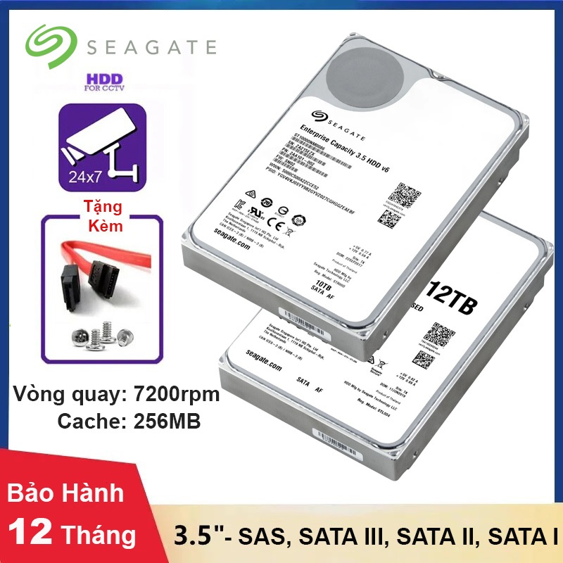 Ổ Cứng HDD Seagate 12TB 3.5 Inch Viền Xanh