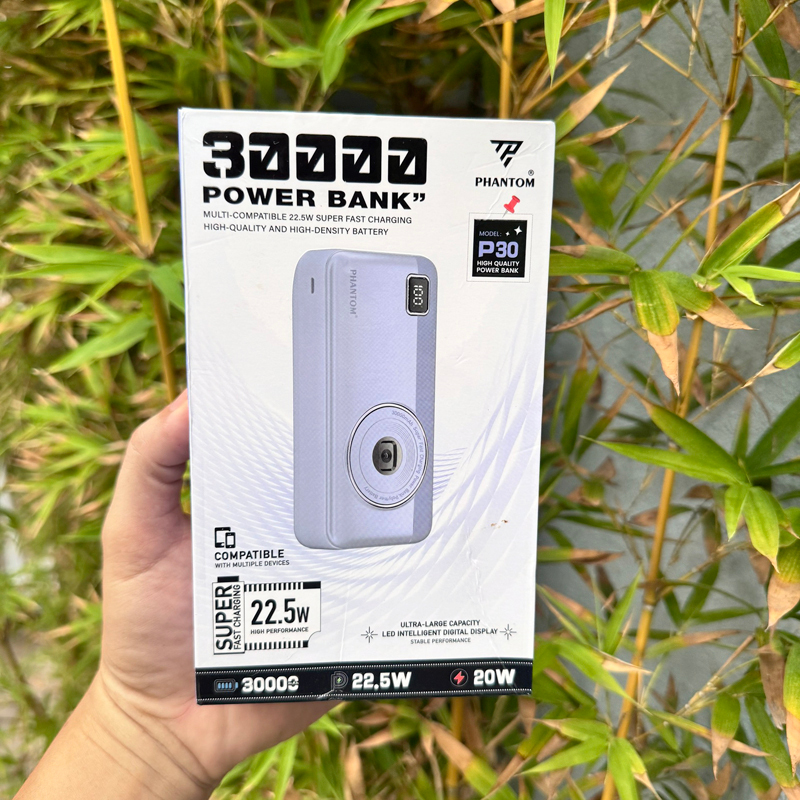 Pin Dự Phòng 22.5W Phantom P30 30.000mah