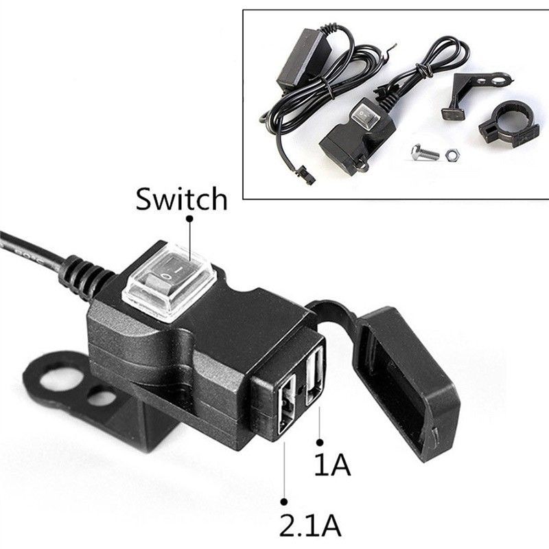 Sạc Xe Máy 2 Cổng USB 2.1A Loại Rẻ