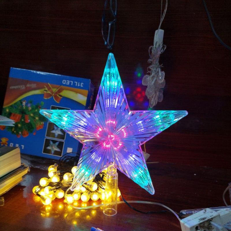 Sao Đỉnh Đèn Led Nhiều Màu Trang Trí Noel 20CM