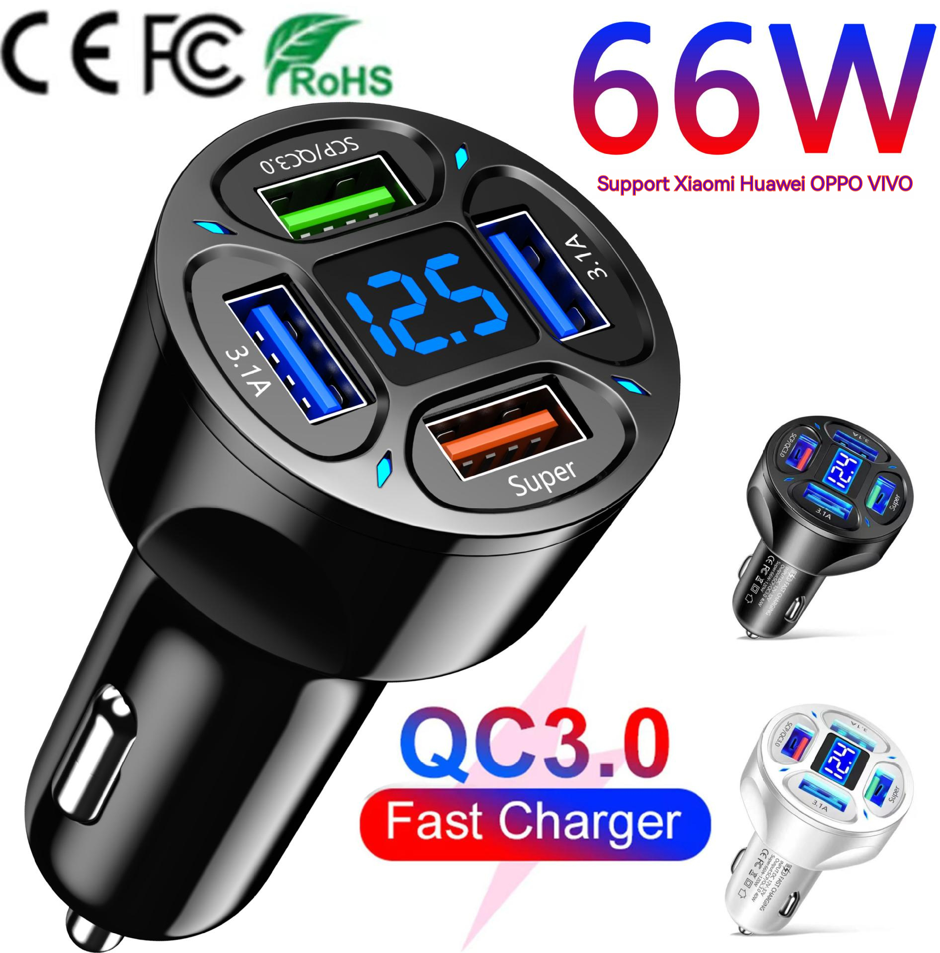 Cóc/ Tẩu Sạc Nhanh 3.1A Xe Hơi WGS-G36. 4 Cổng Usb