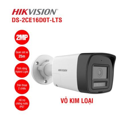 Camera Hikvision 2.0mp DS-2CE16D0T-LTS Chính Hãng