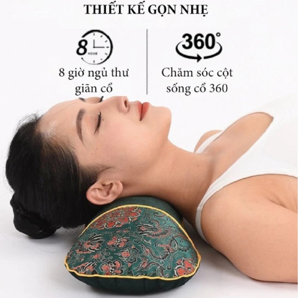 Gối Massage Cổ Vai Gáy Ngải Cứu Cắm Điện Làm ấm