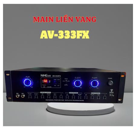 Main Đẩy Liền Vang Reverb AV-33FX, Bluetooth 5.0, 16 Sò