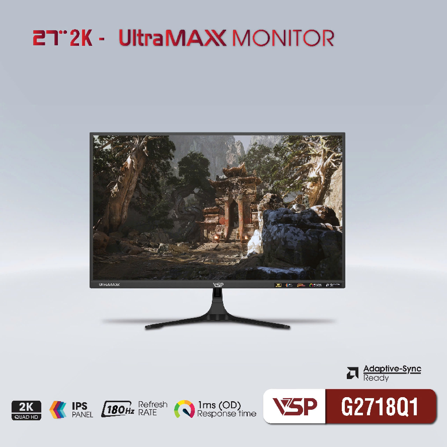 Màn Hình Máy Tính 2K VSP G2718Q1 - 27inch QHD- 180Hz (đặt Trong Ngày)