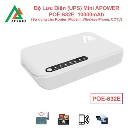 Bộ Lưu Điện (UPS) DC Mini APOWER POE-632E 10 000mAh