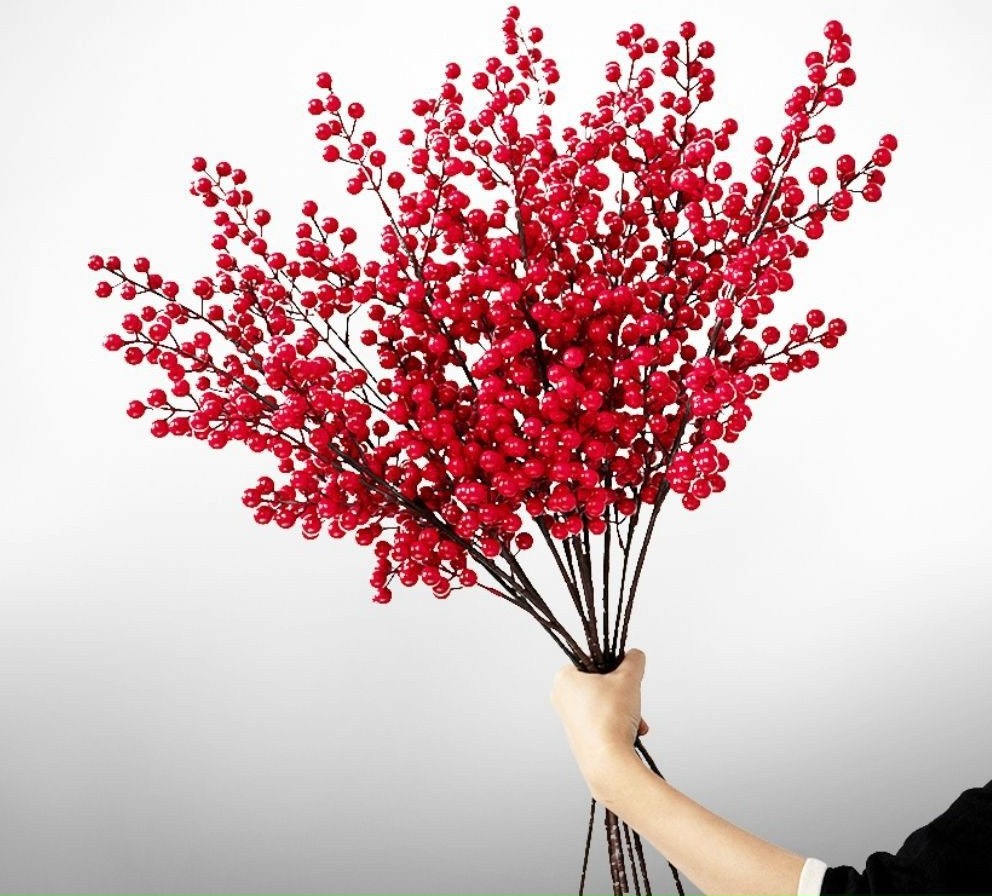 Cành đào đông (cherry) Trang Trí Dài 106cm 12 Nhánh