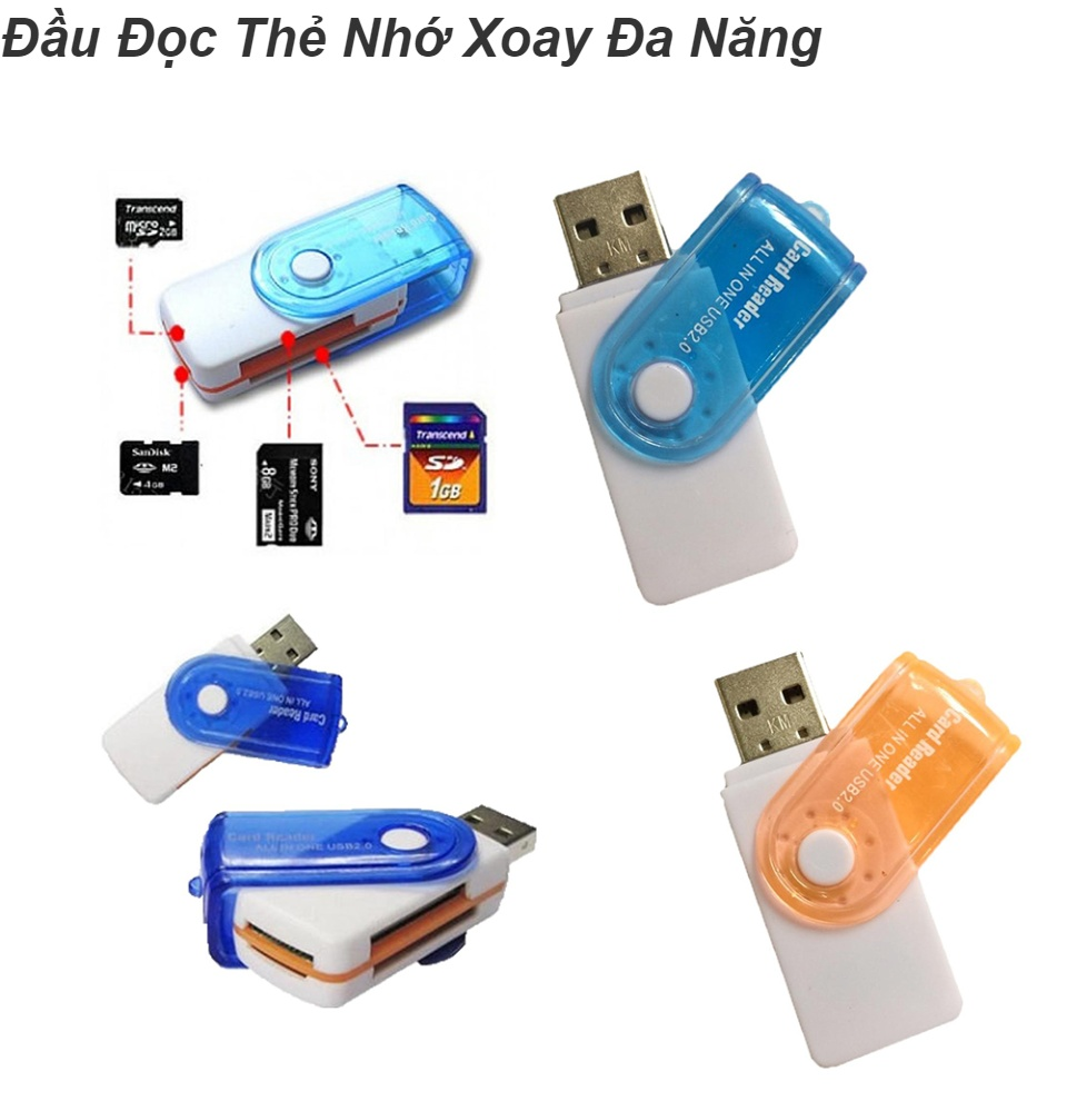 Đầu đọc 4 Loại Thẻ đa Năng Xoay