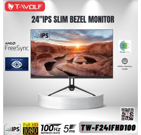 Màn Hình LCD T-wolf TW-F24VFHD100A (Flat 24″/LED VA/Full-HD 1920×1080/100HZ/1ms/HDMI )