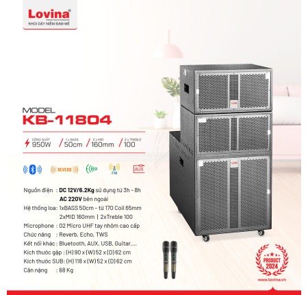 Loa Karaoke Lovina KB-11804 Bass 50cm Công Suất 950w