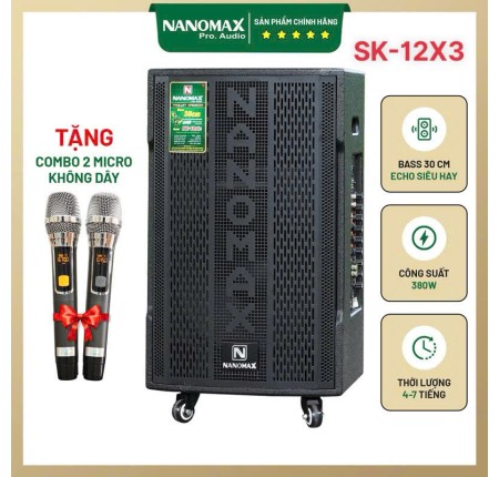 Loa Karaoke Nanomax SK-12X3 Bass 30cm Công Suất 380w