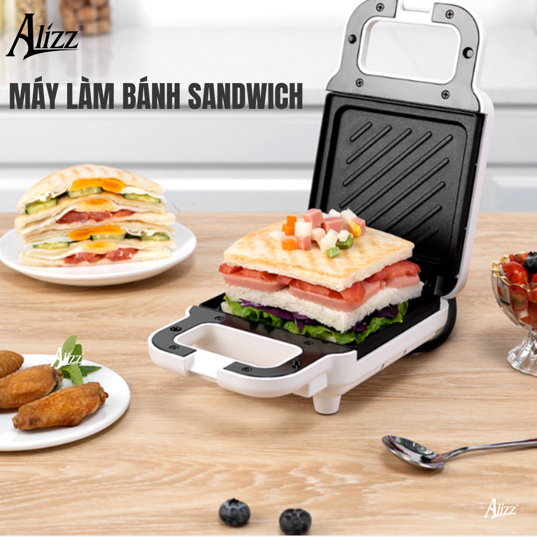 Máy Nướng Bánh Mì Máy Kẹp Bánh Mì Sandwich ALIZZ AL-13812