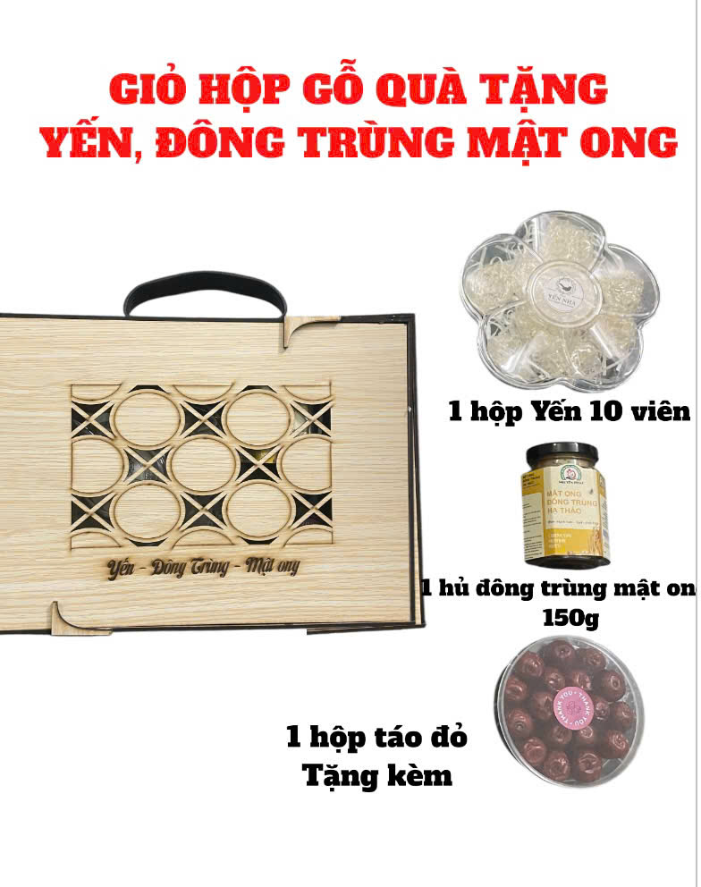 Sét Quà Tết 3 Món (Yến+Táo+Đông Trùng Hạ Thảo)