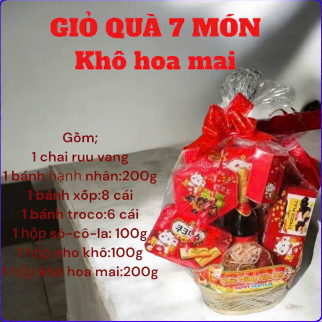 Sét Quà Tết 7 Món (Giỏ Tre Truyền Thống)