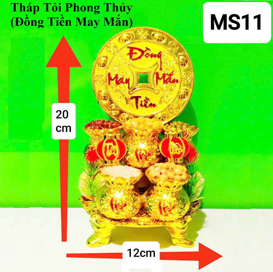 Tháp Tỏi Phong Thủy (Đồng Tiền May Mắn) MS11