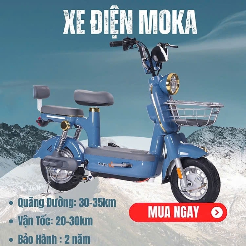 Xe điện MOKA + Bình ắc Quy 14ah (đặt Trong Ngày)