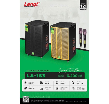 Loa Karaoke Lanqt LA-153 Bass 40cm Công Suất 750w