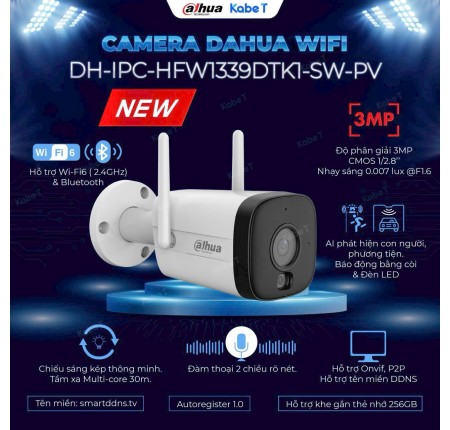 Camera Dahua ip DH-IPC-HFW1339DTK1-SW-PV