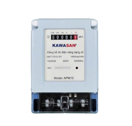 Đồng Hồ Đo Điện Kawasang APM10 Cơ Số ( 1 Pha ) 1600lmp/kWh