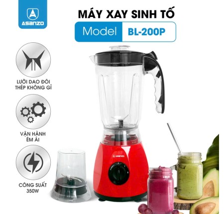 Máy Xay Sinh Tố Asanzo BL-200P ( 2 Cối ) Công Suất 350w