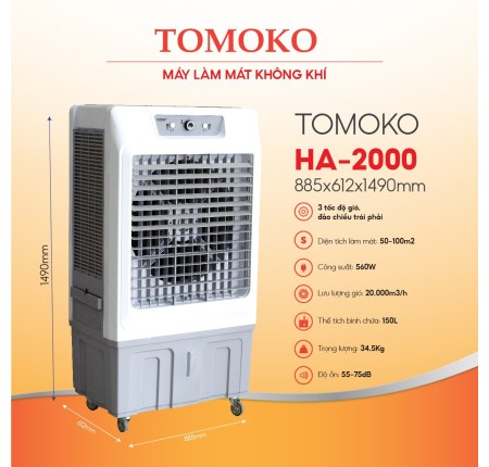 Quạt Hơi Nước Tomoko HA-2000 ( 150 Lít ) Công Suất 560w