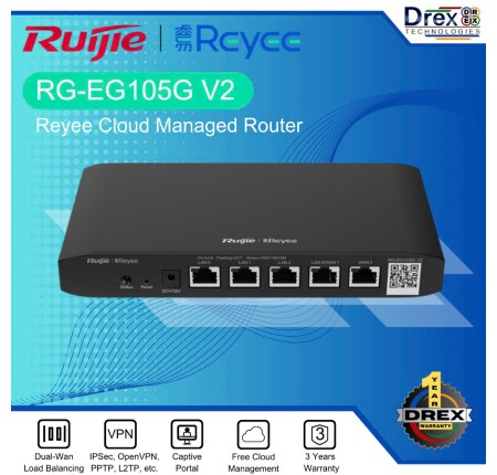 Router Ruijie RG-EG105G V2 Cân Bằng Tải 100 User Chính Hãng